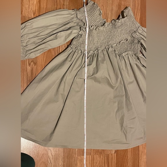 N by Nancy Smocked Off the Shoulder Puff Sleeve Babydoll Dress/Top Sz Large - Picture 7 of 14
